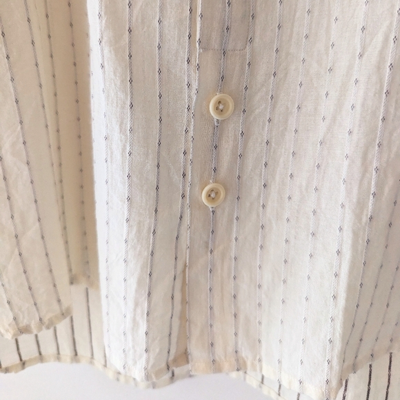 Yigal Azrouel Cream Beige Ivory Stripes Button Down Shirt USA Israel S - Picture 7 of 14